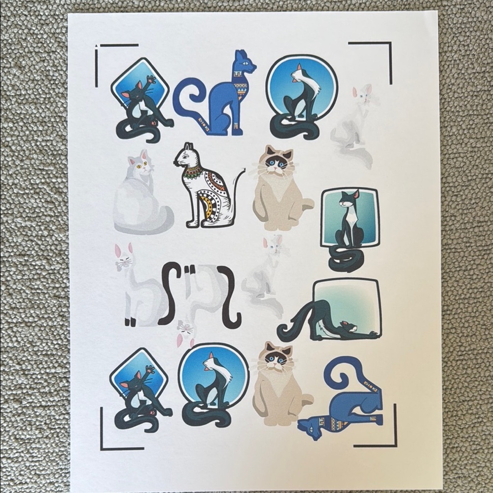 Vibrant Siamese cat stickers